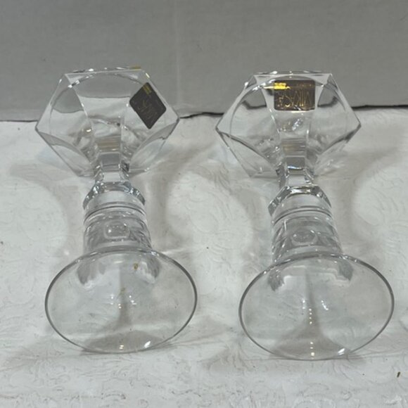 VTG MIKASA Countess Crystal Candleholders Set of 2 Original Box 5.5" Tall - Picture 5 of 11